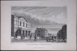 Liverpool Paradise Street Unitarian Chapel Antique 195 Years-Old Steel-Engraving-48