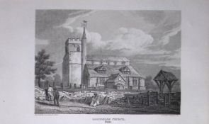 Oakingham Church Berkshire Antique 226 Years-Old Georgian Steel-Engraving-440