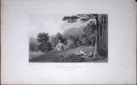 Wales Llantisillo Castle Denbighshire Antique 166-Year-Old Steel Engraving-48.