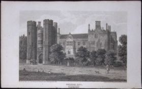 Cartledge Hall Cambridgeshire Antique 224 Years-Old Steel-Engraving-64