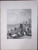 Brighton Harbour Wall WH Bartlett 183 Years-Old Antique Steel Engraving-21