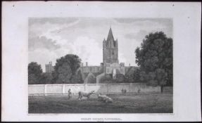 Oxford Christchurch Cathedral Antique 212 Years-Old Steel-Engraving-46