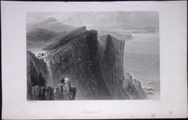 Ireland Fair Head Antrim Antique 183 Years-Old Steel-Engraving-50.