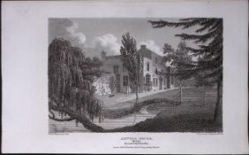 Amwell House Herts Antique 218 Years-Old Georgian Steel-Engraving-454