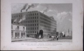 Manchester Oxford Street Antique 195 Years-Old Steel-Engraving-45
