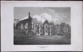 Bolton Abbey Yorkshire Antique 213 Years-Old Steel-Engraving-33
