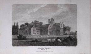 Bisham Abbey Berkshire Antique 226 Years-Old Georgian Steel-Engraving-442