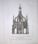 The Cross at Chichester Rare John Britton 191 Years-Old Antique Steel Engraving-31