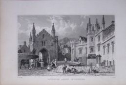 Tavistock Abbey Devonshire Antique 193 Years-Old Steel-Engraving-43