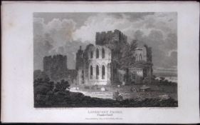 Cumbria Lanercost Priory Antique 223 Years-Old Steel-Engraving-125