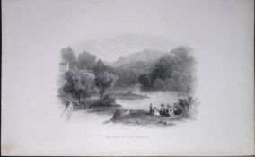 Ireland Meeting of The Waters Wicklow Antique 183 Years-Old Steel-Engraving-16.