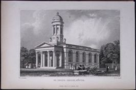 Exeter St David’s Church Devonshire Antique 193 Years-Old Steel-Engraving-49