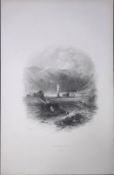 Ireland Scene at Glendalough Wicklow Antique 183 Years-Old Steel-Engraving-14.