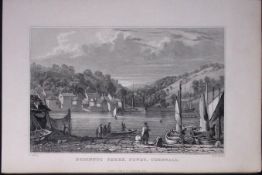 Cornwall Fowley Bodinnoc Ferry Antique 193 Years-Old Steel-Engraving-10