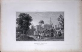 Wales Ruthin Castle Denbighshire Antique 166-Year-Old Steel Engraving-36.