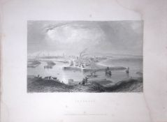 Aberdeen City Scotland WH Bartlett 1842 Antique Steel Engraving-122