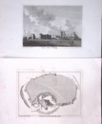 Sussex Pevensey Castle & Plan Francis Grose Rare 240 Years-Old Copper Engraving-38