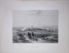 Hartlepool View of The City WH Bartlett 1842 Antique Steel Engraving-214.