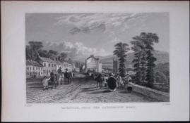 Tavistock From Launceston Rd Devonshire Antique 193 Years-Old Steel-Engraving-42