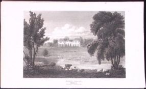 Trent House Middlesex Antique 200 Years-Old Steel-Engraving-245