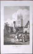 Oxford Magdalen College Library Antique 212 Years-Old Steel-Engraving-45