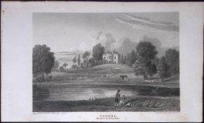 London Park Harrow Antique 200 Years-Old Steel-Engraving-498