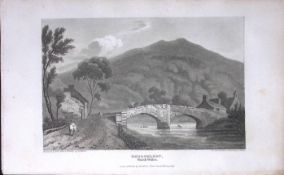 Beddgelert Village Wales Antique 213 Years-Old Georgian Steel-Engraving-188.