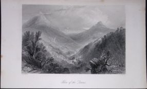 Ireland Glen of The Downs Wicklow Antique 183 Years-Old Steel-Engraving-17.