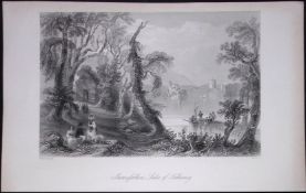 Ireland Innisfallen Lake of Killarney Antique 183 Years-Old Steel-Engraving-29.