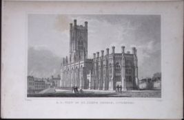 Liverpool St Lukes Church No 2 Antique 195 Years-Old Steel-Engraving-15