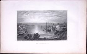 Wales Milford Haven Antique 166-Year-Old Steel Engraving-21