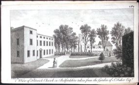 Bedford Flitwick Church Scarce Georgian Copper Antique 1776 Engraving-125.