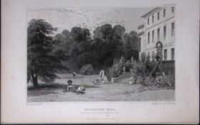 Liverpool Wavertree Hall Antique 195 Years-Old Steel-Engraving-40