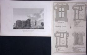 Essex Colchester Castle & Plan Francis Grose Rare 240 Years-Old Copper Engraving-33