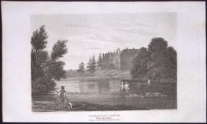 Hartlebury Castle Worcester Antique 212 Years-Old Georgian Steel-Engraving-403