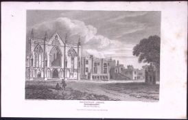 Nottinghamshire Newstead Abbey 212 Years-Old Steel-Engraving-161