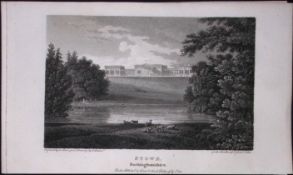 Stowe Buckinghamshire Antique 225 Years-Old Georgian Steel-Engraving-319.