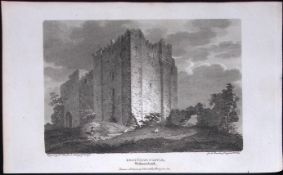 Brougham Castle Cumbria Antique 211 Years-Old Georgian Steel-Engraving-213
