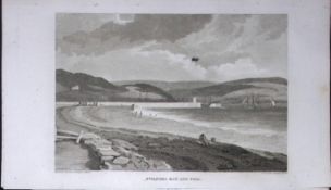 Swansea Bay & Pier Wales Antique 211 Years-Old Georgian Steel-Engraving-477.
