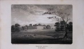 Woburn Abbey Bedford Antique 218 Years-Old Georgian Steel-Engraving-312.