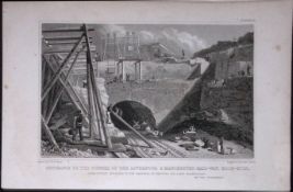 Liverpool & Manchester Railway Entrance Tunnel Antique 195 Years-Old Steel-Engraving-49.
