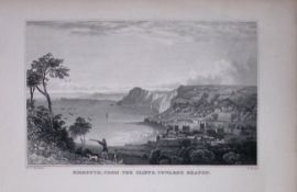 Sidmouth From The Cliffs Devonshire Antique 193 Years-Old Steel-Engraving-40