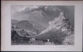 Valley of Rocks Near Linton Devonshire Antique 193 Years-Old Steel-Engraving-47