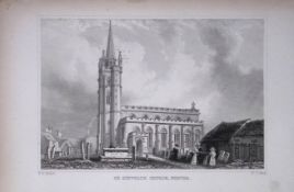 Exeter St Sidwell’s Church Devonshire Antique 193 Years-Old Steel-Engraving-48