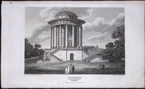 Castle Howard Yorkshire Mausoleum Antique 213 Years-Old Steel-Engraving-20