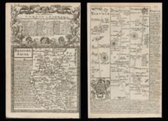 Bowen 290 Yrs Old Scarce Detailed Road Map London Bedford Biggleswade Ampthill.