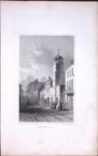 Wales Pembroke Town Antique 166-Year-Old Steel Engraving-19