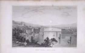 Wexford Ireland New Ross 194 Years Old Antique Steel Engraving-10