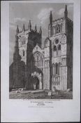 Kings Lynn St Margarets Church Antique 216 Years-Old Georgian Steel-Engraving-428