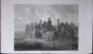 Neath Abbey South Wales Antique 211 Years-Old Georgian Steel-Engraving-483